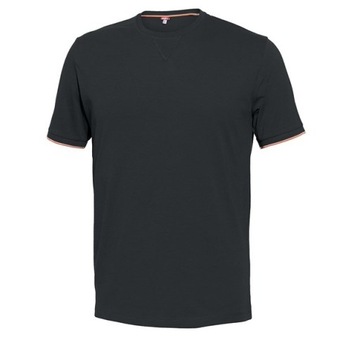 KOSZULKA ROBOCZA T-shirt ISSA BAWEŁNA CZARNA z LAMÓWKĄ S