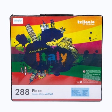 ХУДОЖЕСТВЕННЫЙ НАБОР ДЛЯ РИСОВАНИЯ ДЛЯ ДЕТЕЙ, ЧЕМОДАН, МАЛКИ, РУЧКИ, КРАСКИ 288