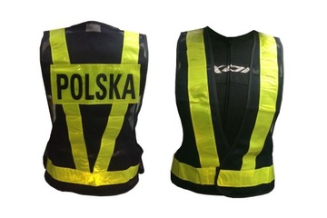 Safe Vest, светоотражающий сетчатый жилет с надписью POLSKA L, регулируемый с помощью липучки.