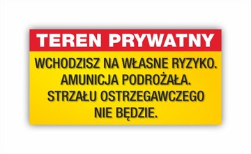 TABLICZKA TEREN PRYWATNY DIBOND ALU 13x26 cm