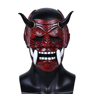 MASKA SAMURAI LATEKSOWA CZERWONA KOSTIUM HALLOWEEN
