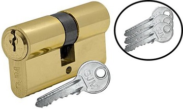 WKŁADKA BĘBENKOWA DO DRZWI DRZWIOWA 30/30 GJM WZ MOSIĄDZ SOLIDNA 3 KLUCZE