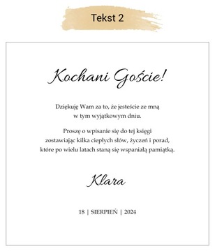 Księga gości WHITE CLASSY na CHRZEST