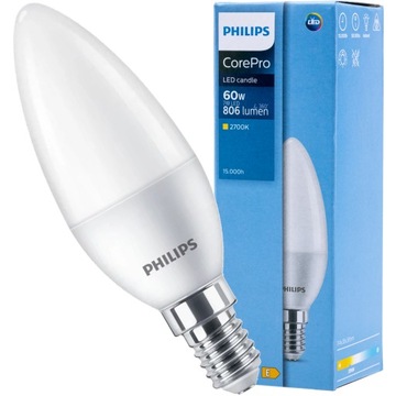 Żarówka LED ŚWIECA E14 B38 7W 60W PHILIPS 2700K