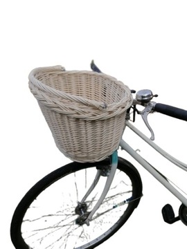 KOSZYK DO ROWERU WIKLINOWY ROWEROWY BIAŁY ECRU