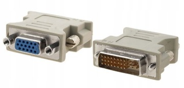 Przejściówka ADAPTER z DVI na VGA D-SUB szara
