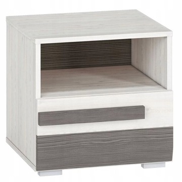 Szafka nocna stolik nocny komoda z szufladą MDF szary 46 cm VERSO