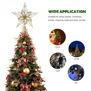 4x декоративная рождественская звезда на верхушке рождественской елки
