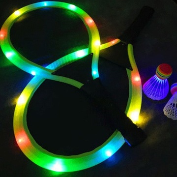 СВЕТЯЩИЕСЯ РАКЕТКИ ДЛЯ БАДМИНТОНА 55 СМ С ПОДСВЕТКОЙ + ЗАТВОР