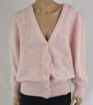 South Lodge Różowy Sweter Wełna Moher Vintage 38 M