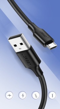 UGREEN QC 3.0 2.4A micro USB кабель 1м (черный)