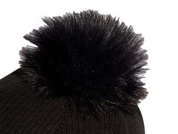 Czapka zimowa ADIDAS FAUX FUR POMPOM BEANIE Black / Metallic Gold