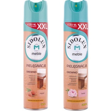 SIDOLUX ZESTAW 2x350ml PIANKA PRZECIW KURZOWI MIGDAŁ + KWIATOWA