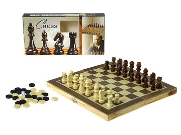 Gra tryktrak Backgammon warcaby szachy drewniane 8s