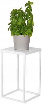 KWIETNIK STOJAK NA KWIATY METALOWA PÓŁKA NA ROŚLINY LOFT - 40 CM - BIAŁY
