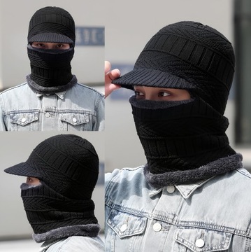 ЗИМНЯЯ БАЛАКЛАВА ТЕПЛАЯ ДВУХСЛОЙНАЯ ЛЫЖНАЯ ШАПКА С ЮБКОЙ