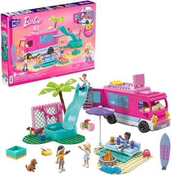 MEGA BARBIE KLOCKI ZESTAW WYMARZONY KAMPER 580 ELEMENTÓW