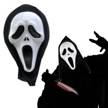 Белый крик маски с капюшоном на Хэллоуин