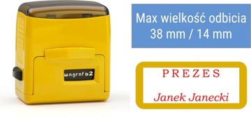Pieczątka imienna firmowa WAGRAF b2s do 4 linii gumka + projekt