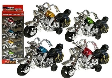 MOTOCYKLE Z NACIĄGIEM 4 SZTUKI, LEANTOYS