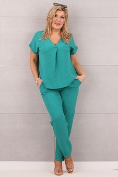 ЭЛЕГАНТНЫЙ ЖЕНСКИЙ КОМПЛЕКТ, БОЛЬШИЕ РАЗМЕРЫ, ПОЛЬСКИЙ ПРОИЗВОДИТЕЛЬ, БЛУЗКА И БРЮКИ