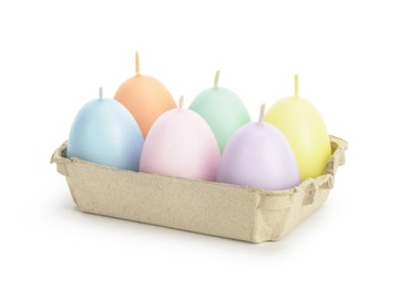 ŚWIECZKI JAJKA JAJA PASTEL WIELKANOC 6 SZT 7 CM