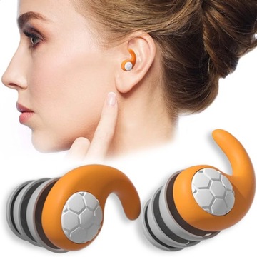 ZATYCZKI DO USZU WYCISZAJĄCE STOPERY WKŁADKI DO SPANIA ETUI POMARAŃCZOWE