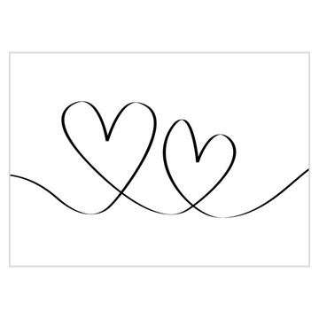 Plakat 70x50 Serce Line Art