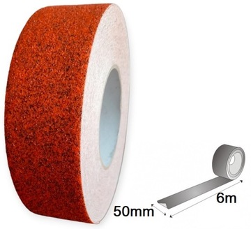TAŚMA ANTYPOŚLIZGOWA 50mm 6m NA SCHODY pomarańczowa marmur pod dywany
