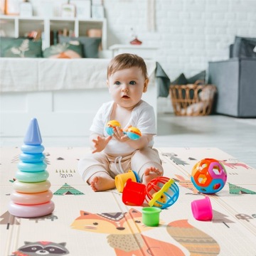 ДВУСТОРОННИЙ развивающий коврик ДЛЯ ДЕТЕЙ Gioco 10 Forest 180 × 200 см CE