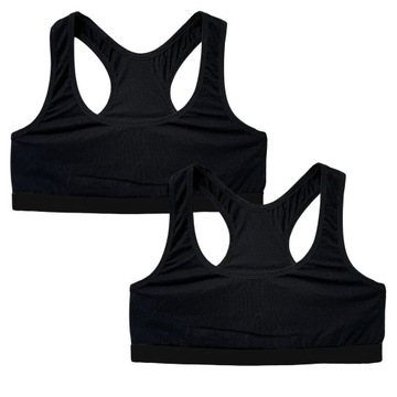2X TOP BIUSTONOSZ STANIK DZIEWCZYNKA BAWEŁNIANY BEZ WKŁADEK SPORT 128/134