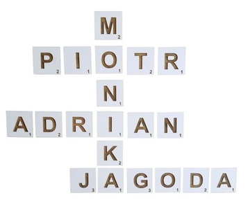 Scrabble literki 3D magnesy dowolne litery prezent