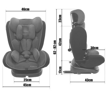 Поворотное автокресло ISOFIX 360 0–36 кг, двустороннее и наклонное.
