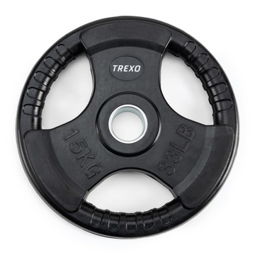 Obciążenie żeliwne ogumowane TREXO czarne 15 kg