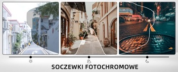 ROCKBROS Okulary Rowerowe UV400 Przeciwsłoneczne Fotochromowe Czarna Ramka