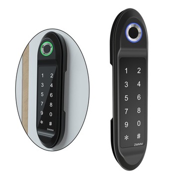 Дверной замок со сканером отпечатков пальцев, вход без ключа, черный A