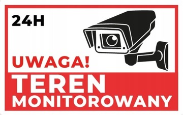 Tabliczka UWAGA TEREN MONITOROWANY monitoring PCV