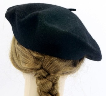 Берет женский КАЧЕСТВО 57-59см ЧЕРНЫЙ