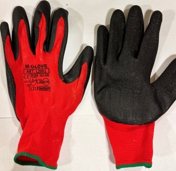 Rękawice 1 para robocze M-Glove czerwone rozmiar 8/M