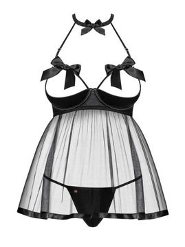 Obsessive Delishya BABYDOLL i Stringi Czarny S/M