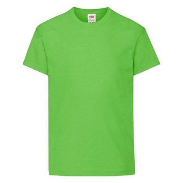 T-shirt dziecięcy Fruit of the loom bawełna ORIGINAL limonka rozmiar 152