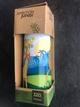 ДЕТСКИЙ ТЕРМОС ДЛЯ ШКОЛЫ джунгли С КРУЖКОЙ 320мл дорожный ЖИРАФ ДЕТИ