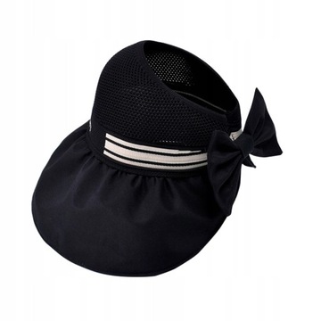 Damski letni kapelusz przeciwsłoneczny z dużym rondem i pustą górą
