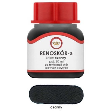 RENOSKÓR FARBA LAKIER DO SKÓRY KIEROWNICY CZARNY