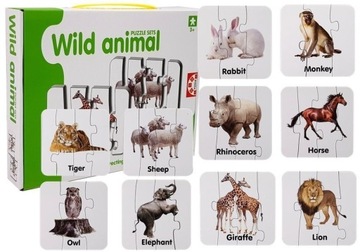 Puzzle Edukacyjne Układanka Dzikie Zwierzęta 10 Po