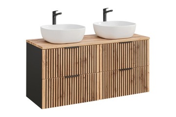 SZAFKA ŁAZIENKOWA Z BLATEM 120 CM DĄB WOTAN+UMYWAL
