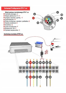 МОДУЛЬ АВТОМОБИЛЬНОГО КРЮКА 12В КОНТРОЛЛЕР + ЖГУТ ПРОВОДОВ + СВЕТОДИОД