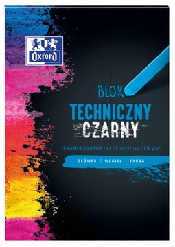 BLOK TECHNICZNY A4/10 CZARNY 225G OXFORD