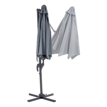 Beżowy parasol ogrodowy duży 300 cm stal aluminium Składany regulowany