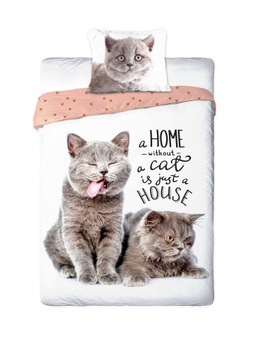 POŚCIEL DWUSTRONNA 140x200 KOTY CAT ZWIERZĘTA KOT